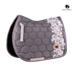 Saddle pad NOVA: graphite/grey roses