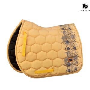 Saddle pad NOVA: honey yellow/black ink roses