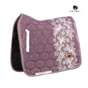 Saddle pad NOVA: dusty lilac/ light beige lace
