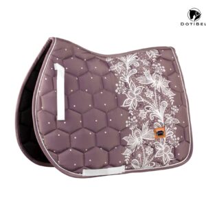 Saddle pad NOVA: dusty lilac/ light beige lace